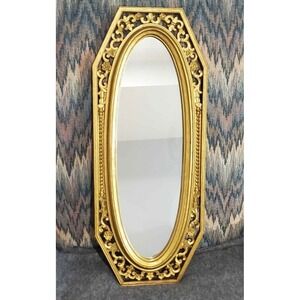 Vtg Hollywood Regency Gold Mirror 1964 Dart Ind. 22"X 9" Resin French Ornate
